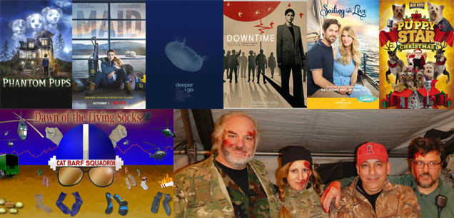 A collage of people with red paint on their facesDescription automatically generated